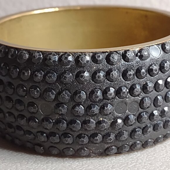 Very Heavy Distressed Beat Up Vintage Black 8 Inch Bangle - Picture 2 of 12